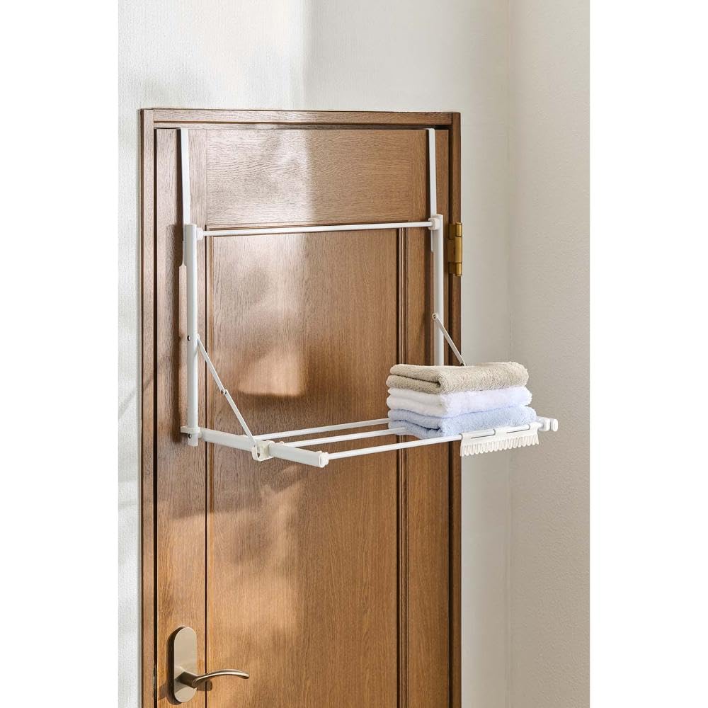 LIV PLUS Quick Lock Door Extendable and for Indoor White NY-326 Hanger, Foldable, Lightweight, Drying,