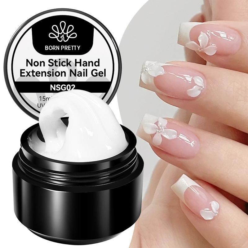 BORN PRETTY Nail Extension Gel Non-Sticky Hand-Moldable Scuplting Gel for Nail Art Clear Slip Gel 30ml