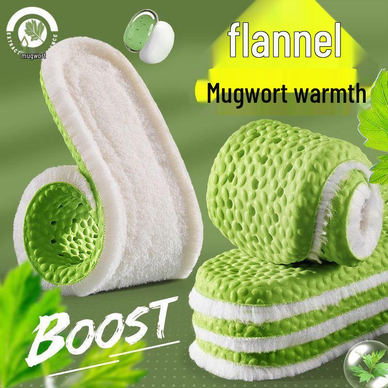 Odor-proof Fleece-lined Insoles for Men and Women, Winter Style, Thickened Lamb Wool, Sweat-absorbing and Warm.