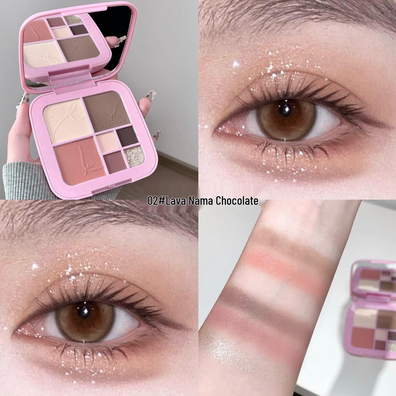 

Kakashow Multi-Effect Eyeshadow & Face Palette: Shimmer, Matte, Highlight, Contour, Blush - All-in-One Makeup Solution
