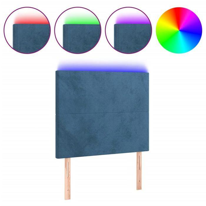 VidaXL LED Headboard Bedroom Furniture Single Bed Accessory Headboard Bed Frame Interior Dark Blue 3122178