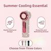 Sparkling Mini Cooling Fan Long-Lasting Portable Hand Fan Rhinestone Handheld Fan  Travel Use