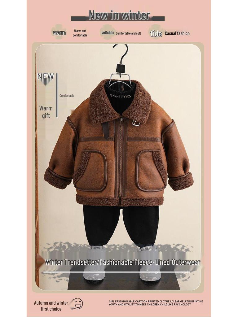 Chłopięcy płaszcz z podszewką ze sztucznego futra: Stylowa i Ciepła Odzież Wierzchnia na Zimę 2025