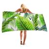 Tropical plant pattern digital-printed polyester Superfine fiber double-sided fleece Beach vacation bath towel, beach towel