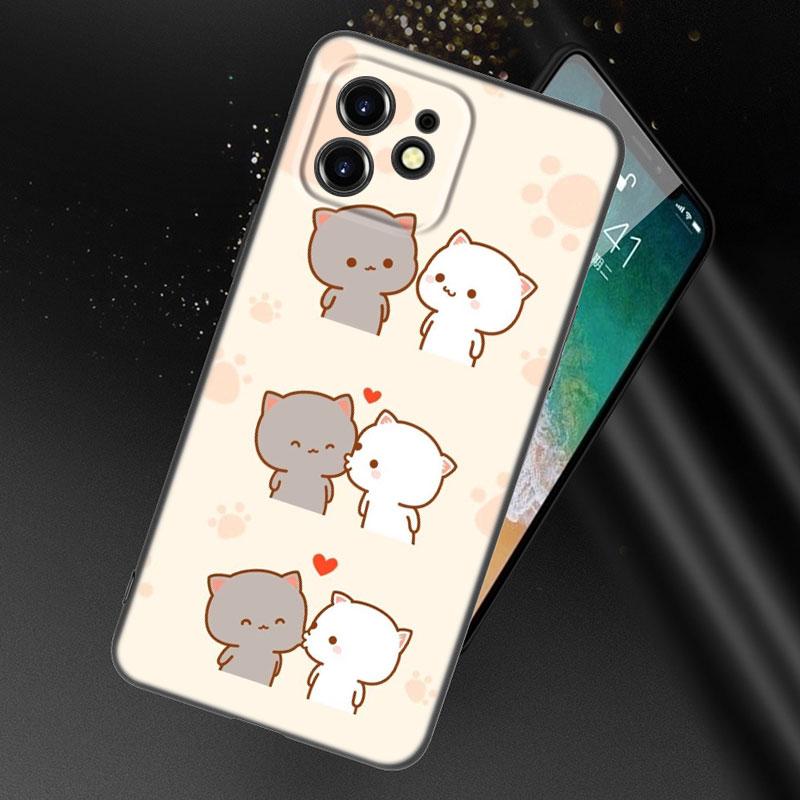 Funny Cartoon Cat Phone Case For Apple iPhone 13 12 Mini 11 Pro XS Max X XR 8 7 6S 6 Plus SE 2020 5S 5 Soft TPU Black Cover