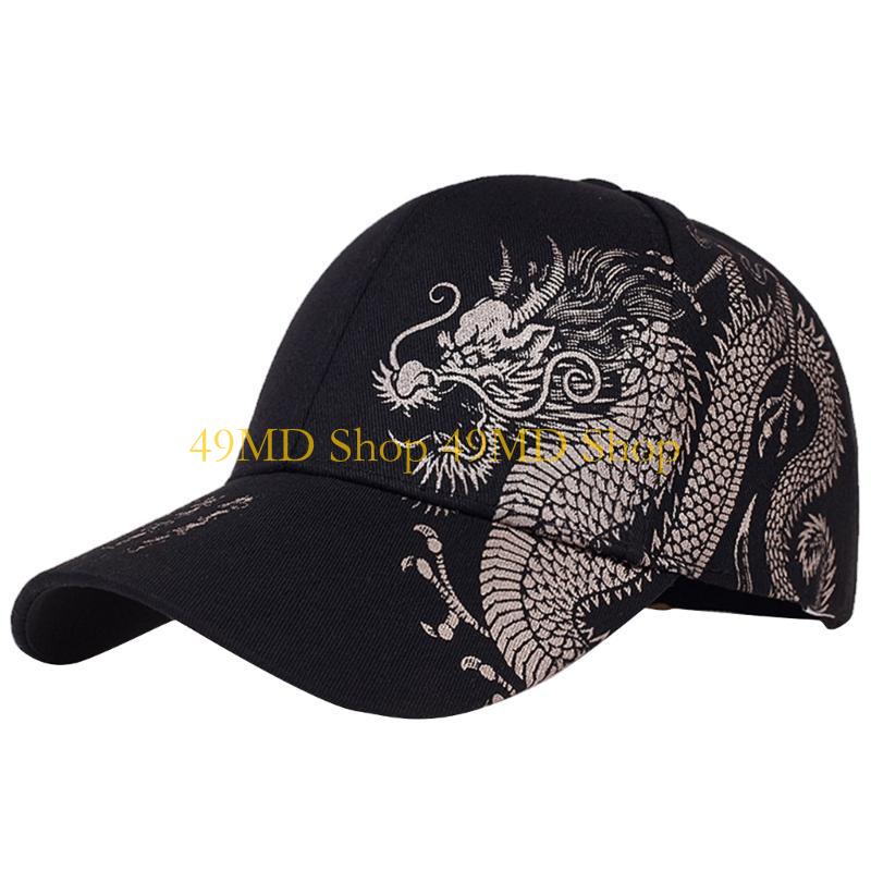 

49MD Baseball Cap Sun Hats Dragon Pattern Dad Hat for Women Men Sun Protections чёрный
