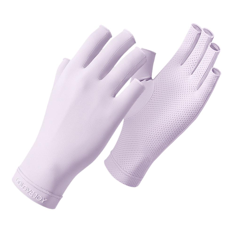 

GOLOVEJOY MJ04 Anti UV Half Finger Nail Art Gloves Breathable Ice Silk Mittens for Outdoor Driving D