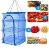 Foldable 4 Layers Drying Net Fish Net Drying Rack Hanging Vegetable Fish Dishes Dryer Net 35 X 35 X 65cm PE Hanger Fish Net