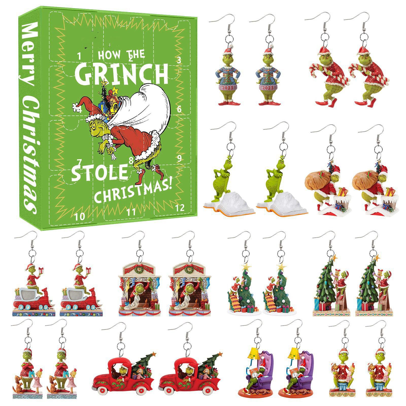 

Рождественский адвент-календарь, серьги обратного отсчета, адвент-календарь, коробка-сюрприз, рождественский адвент-календарь, подарок-сюрприз One Size