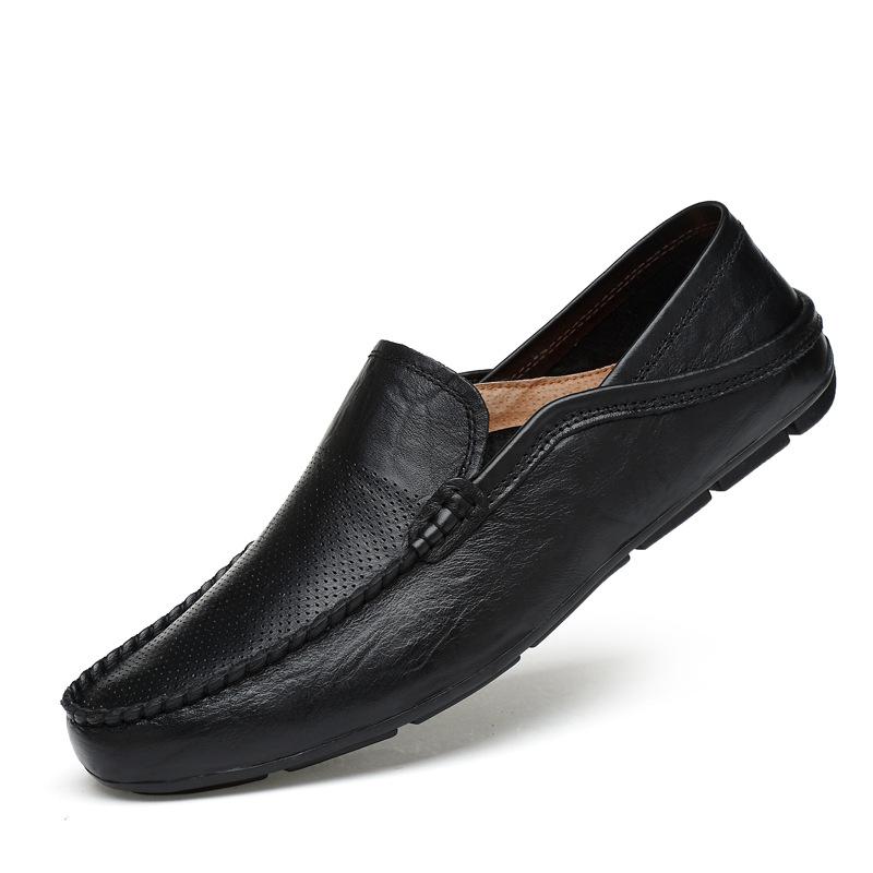 

Мужские туфли для вождения большого размера 45 из коровьей кожи первого слоя, повседневная обувь 46 на мягкой подошве с мягкими боками, кожаная обувь, мужские ленивые туфли Doudou для внешней торговли 49