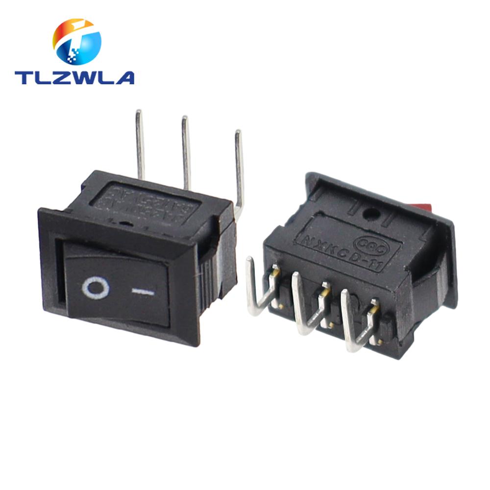 5/10 Stück KCD11 Kippschalter 10*15mm Mini-Druckschalter EIN-AUS / EIN-AUS-EIN 2 Pins / 3 Pins 3A 250VAC / 6A 125VAC 10x15mm