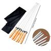 6 Pieces Stainless Steel Flat Skewers Grilling Tools Reusable Barbecue for Outdoor Grilled