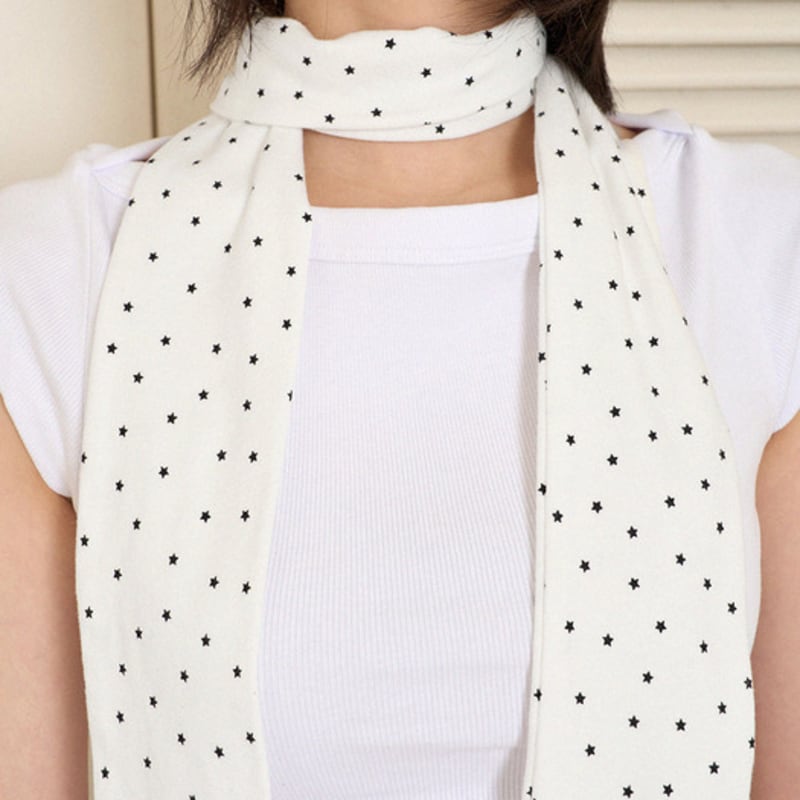 Geegee Mini Star Cotton Scarf - Ivory