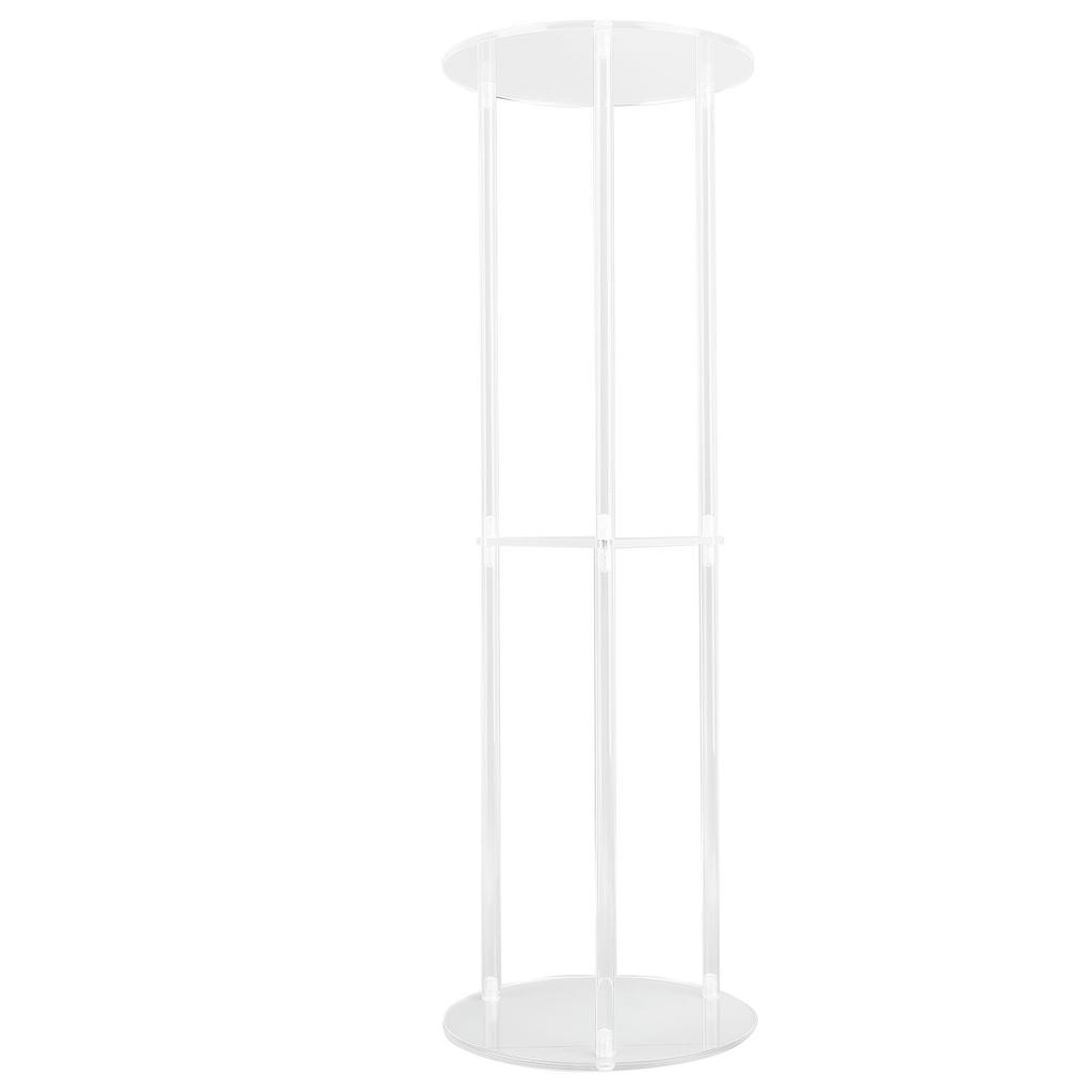 Side Table Modern Stable 3 Tier Round Acrylic Drink Table for Living Room Bedroom Bedside Transparen