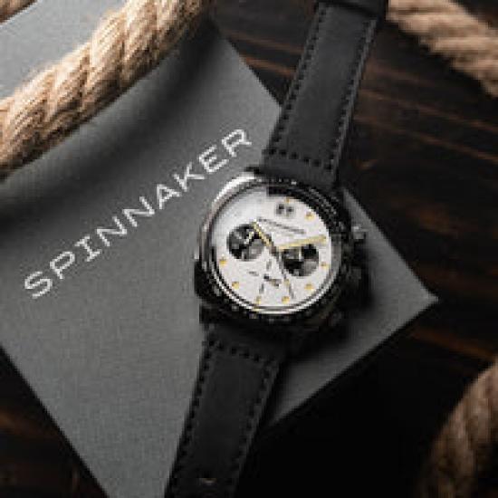 Spinnaker Hal SP-5068-07 Men's Quartz Watch 10ATM Water Resistant Mineral Glass White Dial