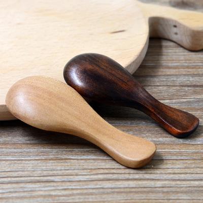 3 Stück Holz-Salzlöffel Mini Kurzer Griff Schaufel für Zucker Gewürz Tee Kaffee Naturholz Küchengeschirr Zubehör Gewürz