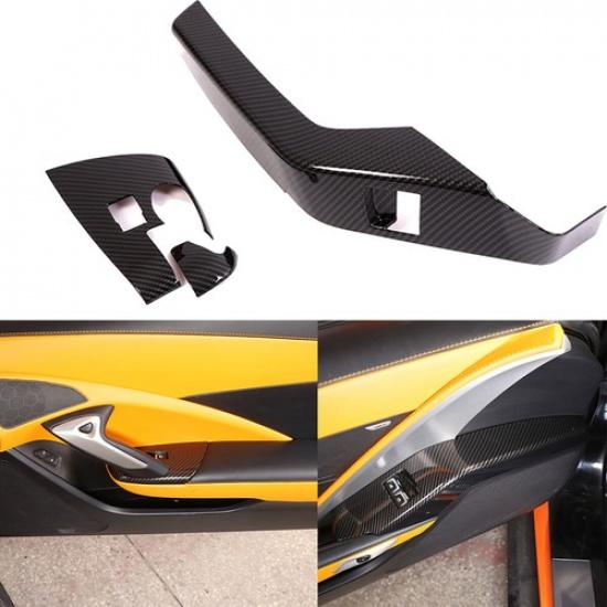Carbon Fiber Car Window Lift Trim Switch Panel cover trim For Corvette C7 14-19