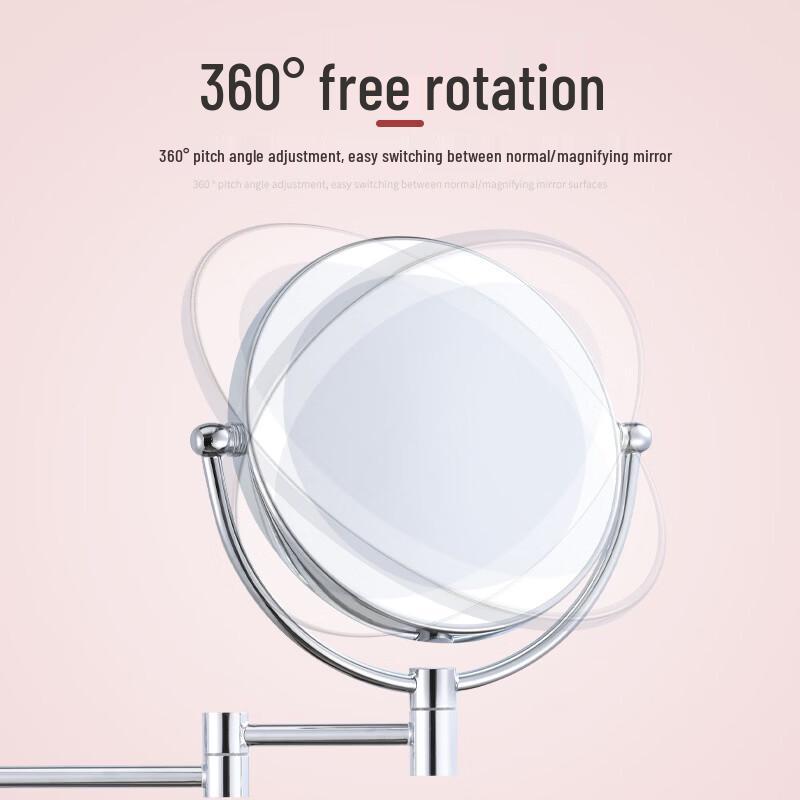 Oeny 5X Magnifying Wall-Mounted Folding Makeup Mirror with Light