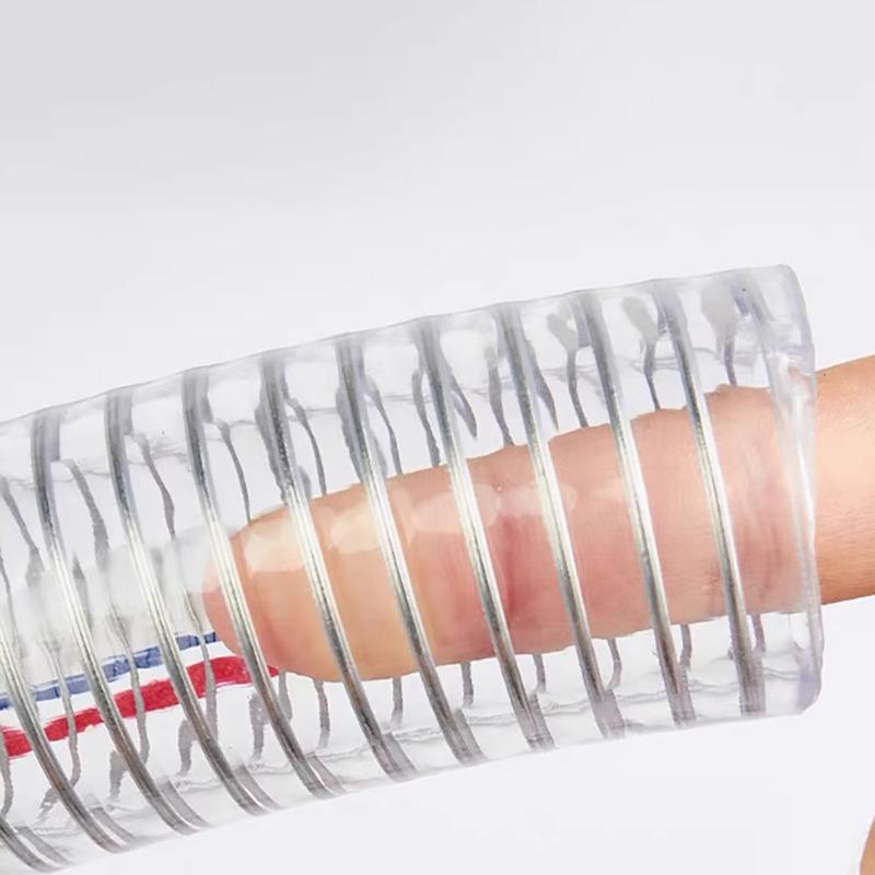 1M Transparent PVC Steel Wire Reinforced Hose, ID10-ID38mm Suitable For Plastic Pipes For Water, Oil, And Transportation