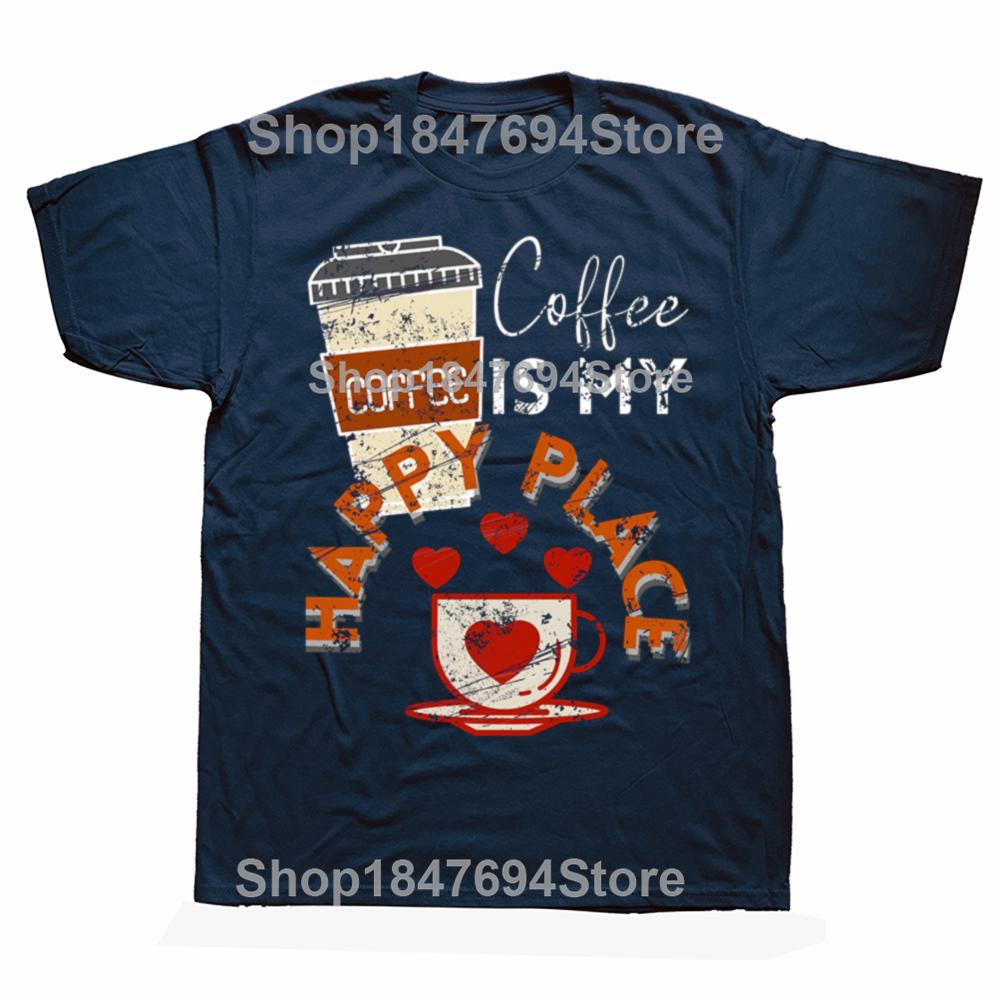 Coffee Is My Safe Place Comfort T Shirt Women Funny Retro Coffee Graphic Tee Aesthetic Tshirt High Quality Cotton Tshirt