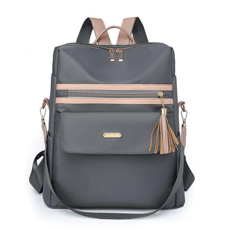 Backpack women s new large-capacity leisure simple travel bag dual-purpose single shoulder women s backpack leisure travel серый