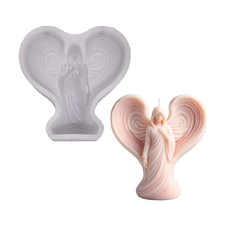 

Heart Angel Wing Shape Silicone Candle Mold Easy Demod Temperature Resistant For Making Candle Soap Wedding Decoration 1