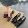 New Style Popular Women's Toe Open-top Buckle High Heels with French Bow Comfortable Fashionable Women's Shoes Zapatos Mujer