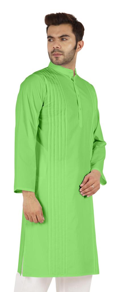 Atasi Cotton Kurta Solid Ethnic- Festive Long Shirt W  Pintuck Traditional Indian Wear For