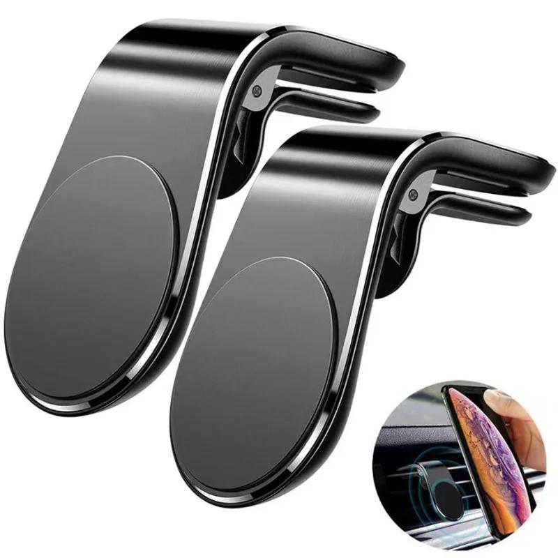 Magnetic Phone Holder Auto L-Shape Cellphone Holder Car Air Vent Smartphone Mobile Stand Mount Clip Gps Stand Universal Bracket