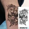 1 PC 210*114MM  Mermaid Temporary Tattoo For Women Men Realistic Fox Lion Flower Tattoos Sticker Back Arm Disposable Death Skull Fake Tatoo