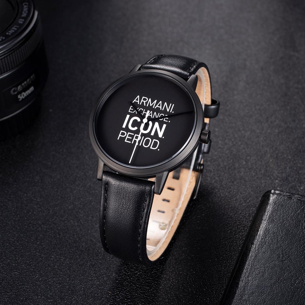 ARMANI EXCHANGEAE Wrist Watch Quartz Movement Leather Strap Black Dial Men's Watches AX2732