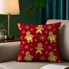 Cute Gingerbread Man Christmas Pillow Case Short Plush Double-sided Print Square Throw Pillow Covers Sofa Home Cushion Decor