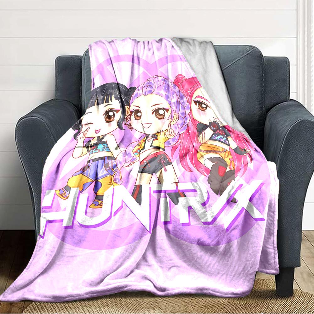 1pc KPop Demon Hunters3 Blanket, Gift, for Men and Women, Soft Blanket, Good for Sofa Bed Couch Travel, Lightweight Flannel Blanket