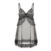 Women's Plus Size Lace Pearl Chain Sheer Mesh Sleep Dress Lingerie Set