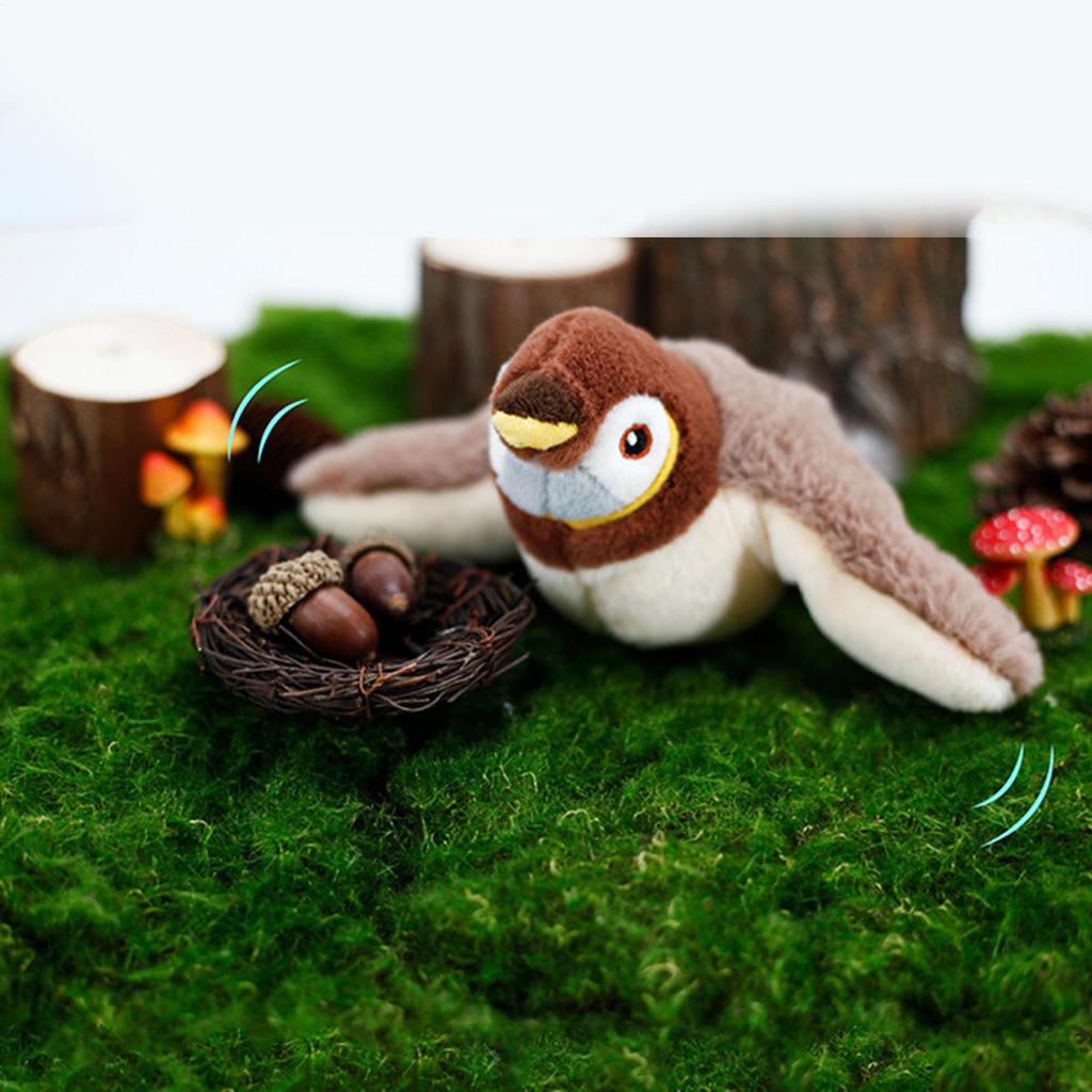 USB Vogel Katze Spielzeug Schlagen Plüschtiere Simulation Vogel Spielzeug Spatz Lebhaftes Zwitschern Kätzchen Spielzeug Interaktives Katzen-Teaser-Spielzeug zum Spielen