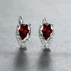 New drop-shaped emerald zircon plated champagne gold ear buckle wedding earrings women's jewelry
