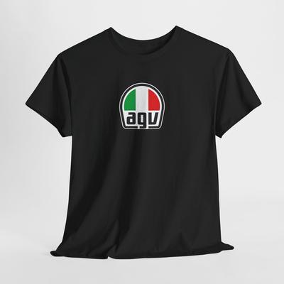 AGV Zwart T-shirt – Unisex Motorrace T-shirt voor Mannen of Vrouwen