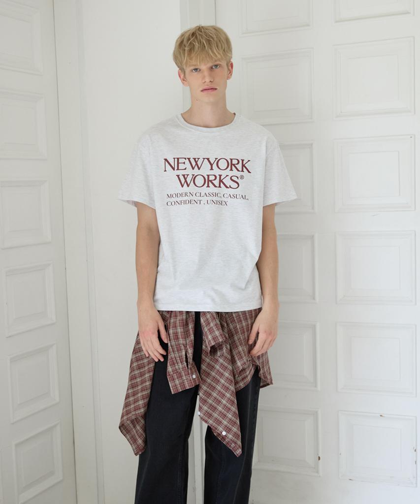 Nyuyogwogseu Unisex Oversized T-Shirt_ White Melange