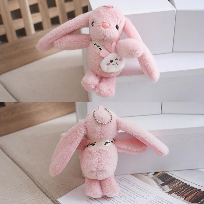 Creative Cartoon Long Eared Rabbit Keychain  Kawaii Rabbit Keychain Pendant Cute Schoolbag Decoration Accessories Gifts