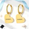 Customized Name Love Pendant Earrings Stainless Steel Personalized Heart Shaped Women's Pendant Earrings Fashion Simple Jewelry
