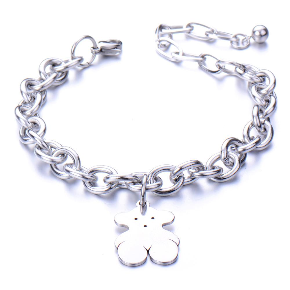 European and American simple personalized bell double-layer titanium steel bracelet spot men and women couple jewelry women's trend fashion jewelry