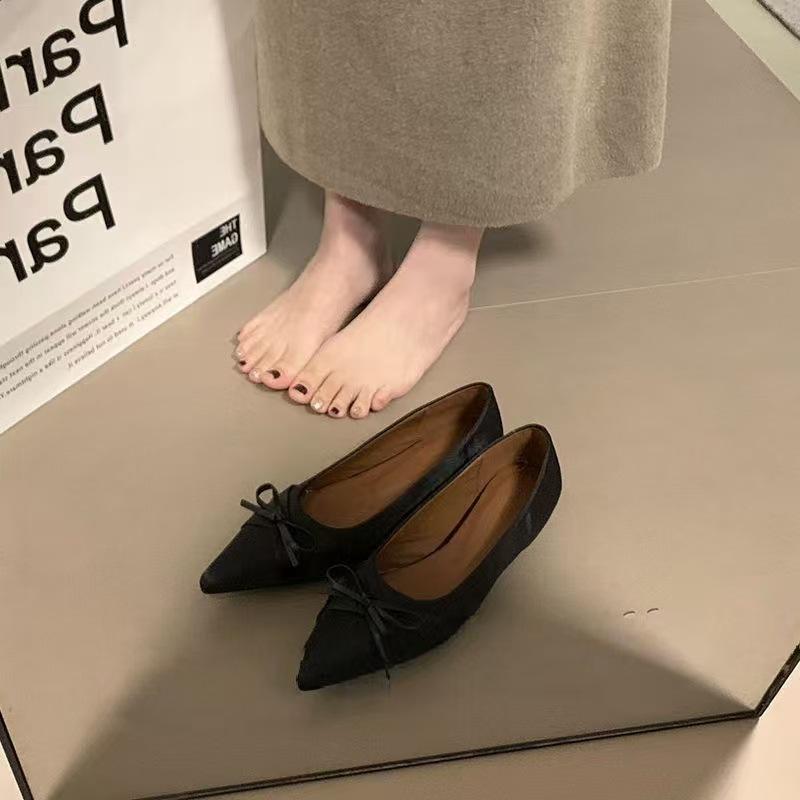 Casual gentle style, thin and heightened college style satin single shoes, women's autumn low-heeled elegant ladyshoes