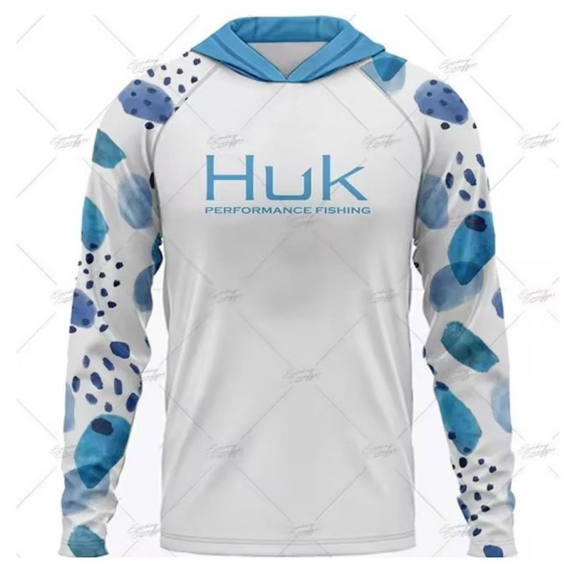 HUK Long-sleeved Hooded Fishing Suit With UV Sun Protection UPF50 + Luya