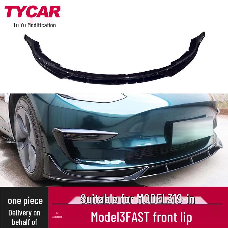 Tesla Model 3 FAST Style Front Lip Black Warrior Body Kit