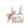 COACH shoulder bag [Customized bag] Nolita 19 Flower Shadows in the Clouds Hand-painted Pink Flower Silk Scarf Bow Pearl Chain Crossbody plum bossom