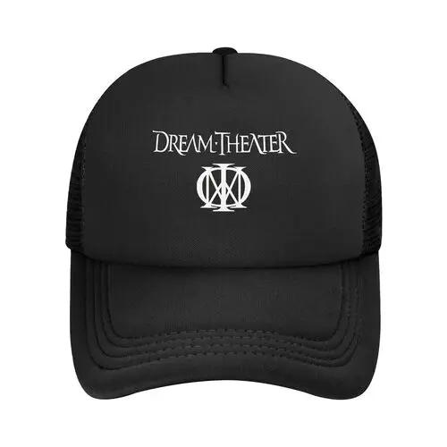 Black Dream Theater Logo Mesh Baseball Cap Unisex Fashion Hat Hat Adjustable Polyester Trucker Cap Wholesale New Trucker Caps