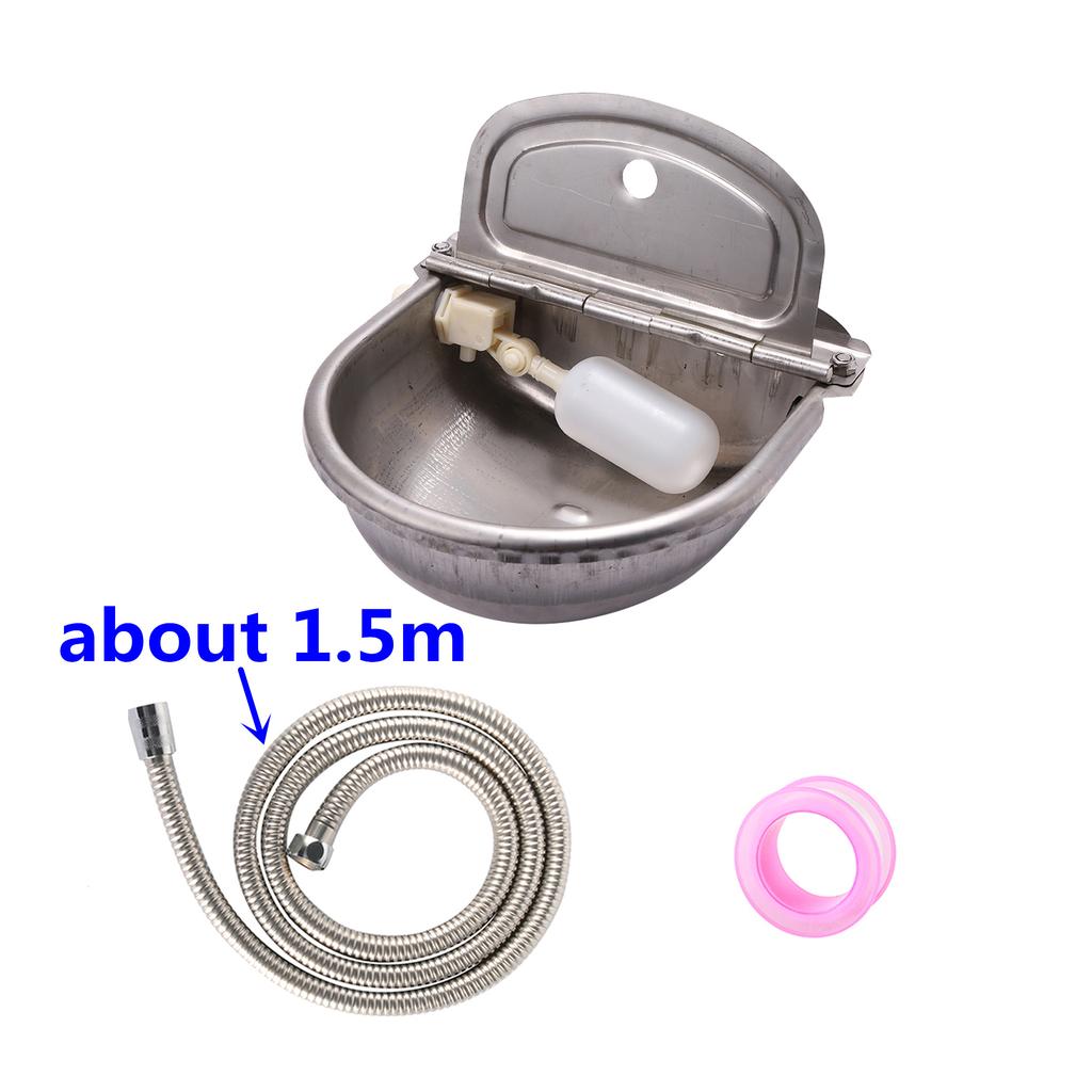 304 Stainless Steel Water Trough Horses Goats Sheep Pig Float Bowl Automatic Waterer Dog Drinking Bowl Cattle Tool Bull Acces