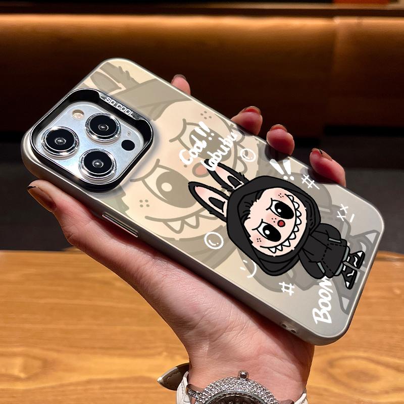 Applicable To Apple 15 Mobile Phone Case Labub IPhone14promax Cute 13 Pro Colored Silver Case 12 Huawei P70