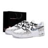 Air Force 1 Amortizare Amortizare Rezistentă la Abraziune, Rezistent la Uzură Pantofi de Skateboard Joasă Unisex Negru Alb CW2288-111(Team1326-XBOX)