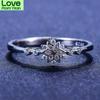 100 %Real  Tone Cubic Zircon Stone Rings Luxurious Female Women Flower Snowflake Finger Ring Boho Promise Love Engagement
